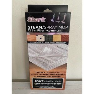 SHARK SaniFiber Pad Refills for Steam Spray Mop Box of 12 Disposable